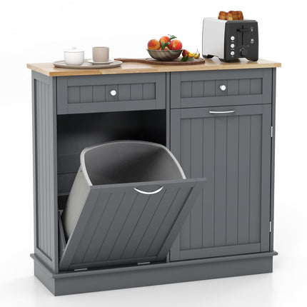 Dreamade Kitchen Trash Cabinet, Kitchen Island with Tilt Out Garbage Bin