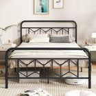 Dreamade Metal Twin Bed Frames with Victorian Style Headboard & Footboard, Heavy Duty Slats Support Mattress Foundation