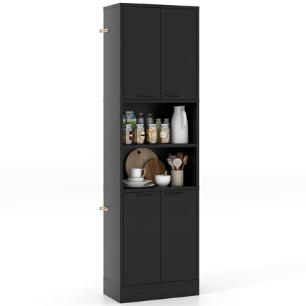 Dreamade Kitchen Pantry Cabinet, 75” Tall Freestanding Cupboard with Doors & Shelves