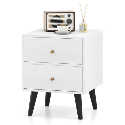 Dreamade Night Stand with 2 Drawers Mid Century Modern Bedside Table