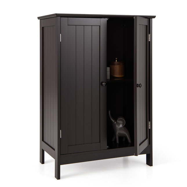 Dreamade Storage Cabinet with Doors and Shelves - Freestanding Storage Organizer with Anti-Tipping Device