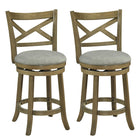 Dreamade Wood Swivel Bar Stools Set of 2/4 with Backrests and Wood Frame