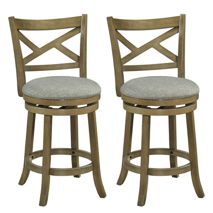Dreamade Wood Swivel Bar Stools Set of 2/4 with Backrests and Wood Frame