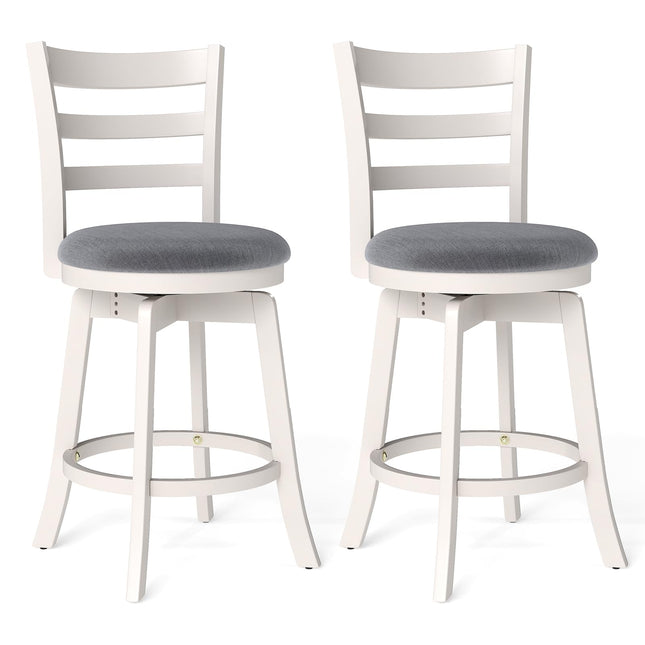 Dreamade 25" Counter Height Stools Set of 2/4 with Fabric Upholstered Seat