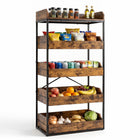 Dreamade 5-Tier Industrial Utility Shelf with 4 Pull-out Drawers & X-Shaped Metal Frame