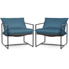 Dreamade Accent Chairs for Living Room - Metal Framed Armchair with Removable Sponge Cushion, Sling Accent Chair Set of 2
