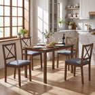 Dreamade Dining Table Set with X-Shaped Backrest for Small Space
