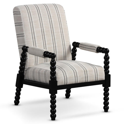 Dreamade Mid Century Modern Spindle Accent Chair Set of 1/2, Upholstered Armchair w/Rubber Wood Frame
