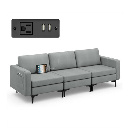 Dreamade 3 Seat Sectional Sofa Couch, 94.5" L Modular Sleeper