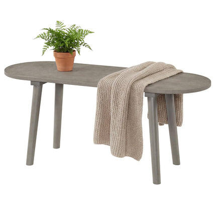 Dreamade 43 Inch Solid Wood Farmhouse Dining Bench Rustic Wooden Entryway Bench with Rubber Wood Legs