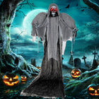Dreamade Hanging Halloween Decoration, 12.1 Ft Skeleton Ghost with Flickering Red Eyes, Scary Sounds