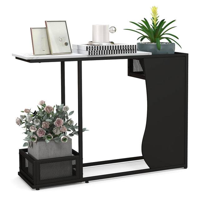 Dreamade 43.5" Console Table for Entryway - Modern Entry Table with Faux Marble Top