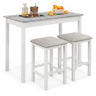 Dreamade Dining Table Set for 2, Counter Height Dining Table Set with 2 Bar Stools, Wood Legs, Dinette Table Set