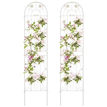Dreamade Garden Trellis, Tall Galvanized Steel Trellis for Climbing Plants
