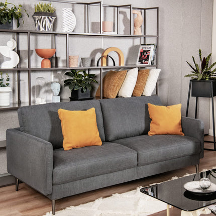 Dreamade Sofa Couch, for Bedroom, Reception Rooms, Chair & Loveseat(Grey & White)