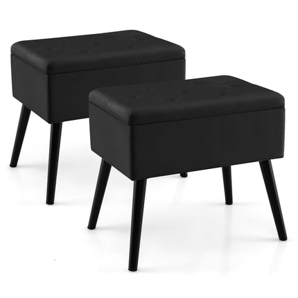Dreamade 20" Ottoman with Storage - Set of 1/2 Makeup Vanity Bench with Flip Top Storage