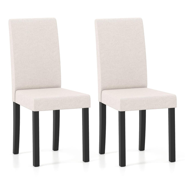 Dreamade Upholstered Dining Chair Set of 2/4 Mid Century Modern Fabric Kitchen Chairs with Thick Padded Seat
