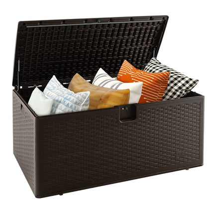 Dreamade Patio Deck Box - Outdoor Storage Bin with Flip Lid, Lock Hole, 31-130 Gallons