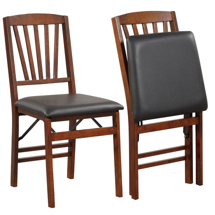 Dreamade Folding Dining Chairs Set | Foldable Wood Kitchen Chairs with Padded Seat (2/4)