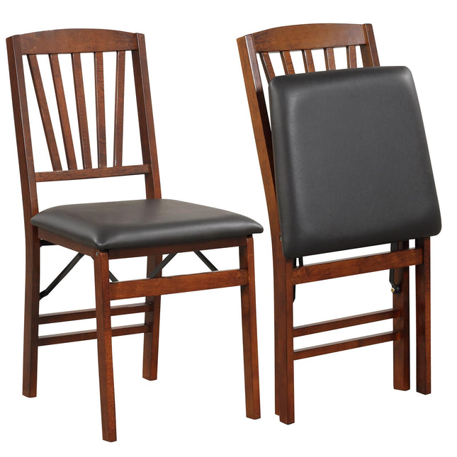 Dreamade Folding Dining Chairs Set | Foldable Wood Kitchen Chairs with Padded Seat (2/4)