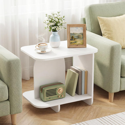 Dreamade 2-Tier End Table with Open Storage Shelf