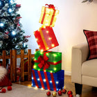 Dreamade Christmas Lighted Gift Boxes Set of 4 | Light Up Present Boxes with Colorful Bows
