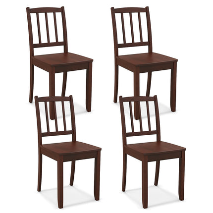 Dreamade Farmhouse Dining Chairs Set of 2/4, Modern Kitchen Chairs w/Rubber Wood Legs & Curved Backrest