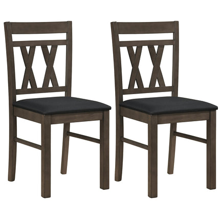 Dreamade Wood Dining Chairs Set of 2/4 Linen Style Upholstered Kitchen Chairs with Dual X-Shaped Back