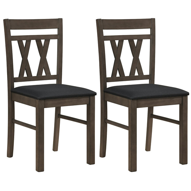 Dreamade Wood Dining Chairs Set of 2/4 Linen Style Upholstered Kitchen Chairs with Dual X-Shaped Back