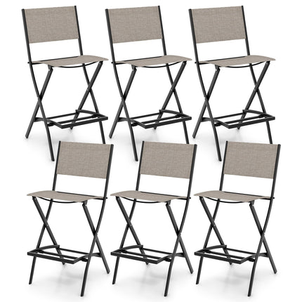 Dreamade Folding Patio Bar Chairs Set of 6