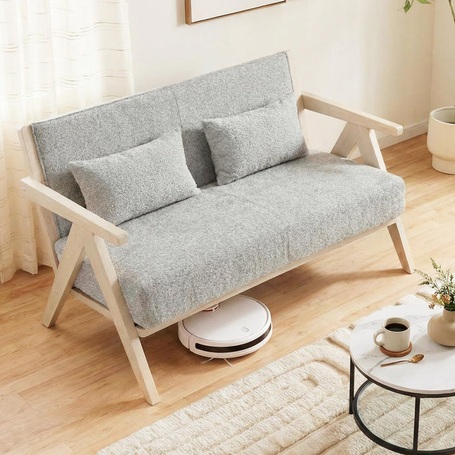 Dreamade Loveseat Sofa with Throw Pillows for Small Spaces