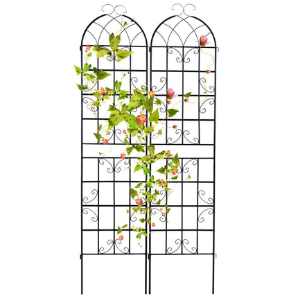 Dreamade 2 Pack Trellis for Climbing Plants Outdoor, 7 FT Tall Galvanized Steel Garden Trellis