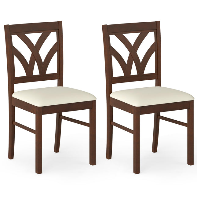Dreamade Wooden Dining Chairs Set of 2/4 Farmhouse Upholstered Kitchen Chairs