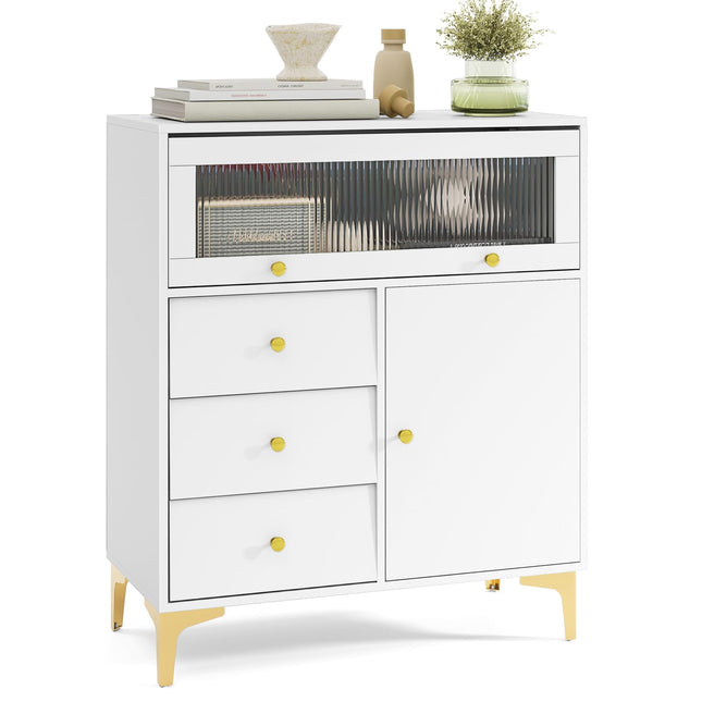 Dreamade 3-Drawer Modern Storage Cabinet with 2 Doors