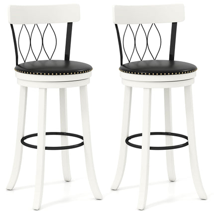 Dreamade Swivel Bar Height Bar Chairs with Footrest