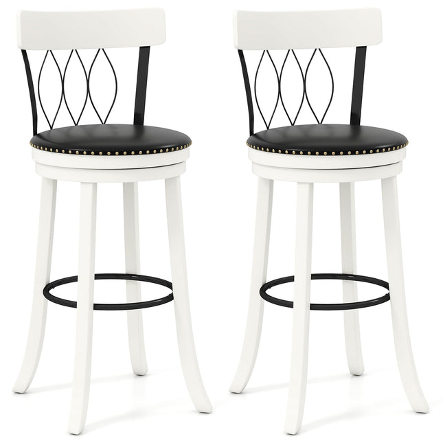 Dreamade Swivel Bar Height Bar Chairs with Footrest