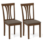 Dreamade Wooden Dining Chairs Set of 2/4 Linen Fabric Upholstered Kitchen Armless Chair