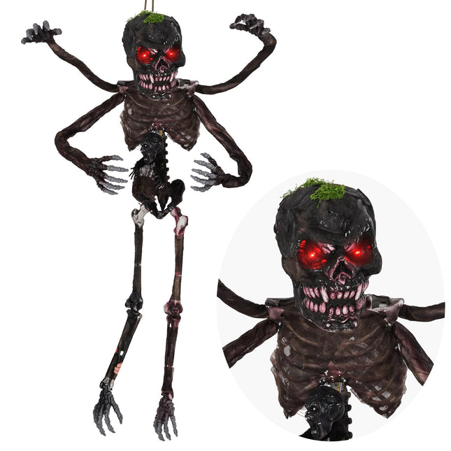 Dreamade 6 FT Animated Halloween Decoration Hanging Zombie Sound-Activated Skeleton Decoration