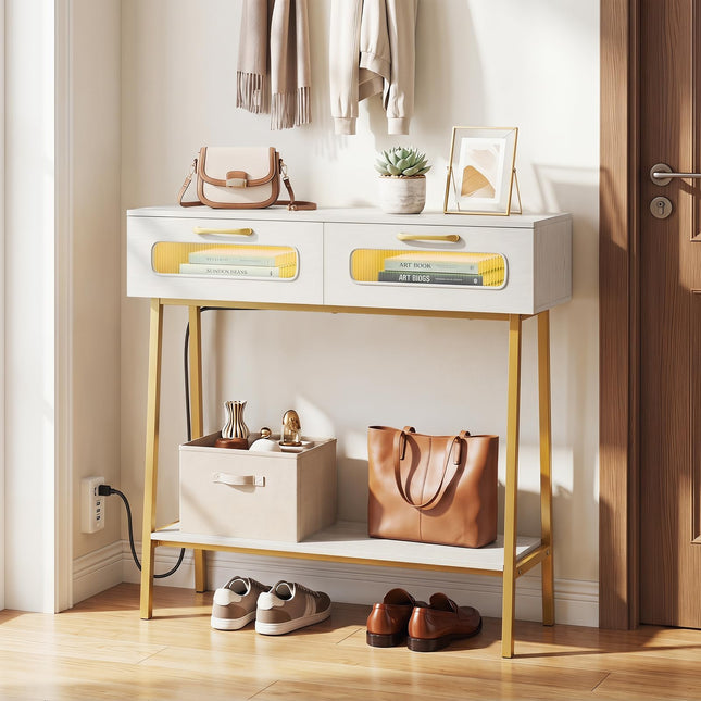 Dreamade Console Table with LED Lights for Living Room Hallway Entrance