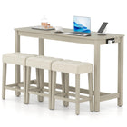 Dreamade Counter Height Table with 3 Stools and 4-Piece Breakfast Nook Bar Set
