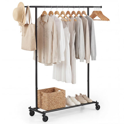 Dreamade Extendable Heavy-Duty Rolling Clothing Rack with Wheels