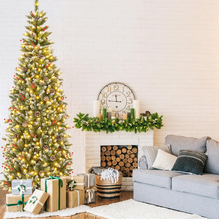 DREAMADE 7 FT Pre-Lit Artificial Christmas Tree, Slim Pencil Tree w/ 818 Branch Tips
