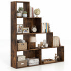 Dreamade 6 Cube Geometric 4-Tier L-Shaped Bookcase with Cubes (1/2)