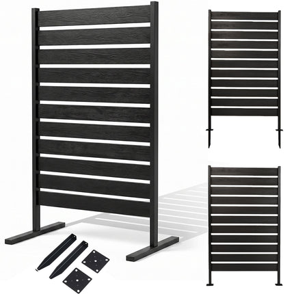 Dreamade 37" W x 61" H Outdoor Privacy Fence Screen with Ground Stakes & Base Feet (1/2)
