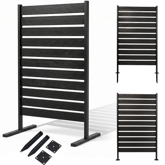 Dreamade 37" W x 61" H Outdoor Privacy Fence Screen with Ground Stakes & Base Feet (1/2)