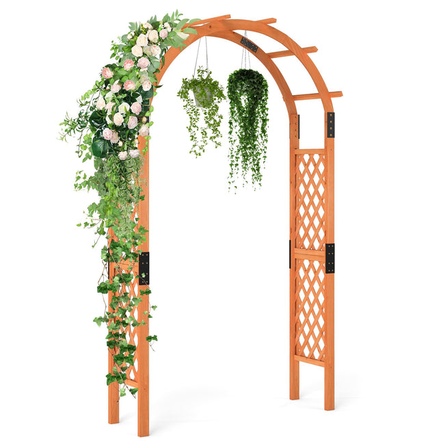 Dreamade 7.7FT Wooden Garden Arbor Trellis