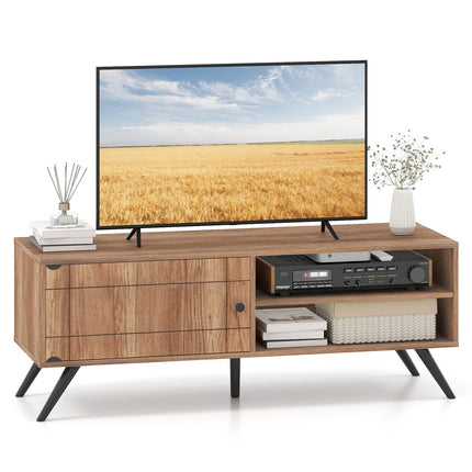 Dreamade Mid-Century Modern Entertainment Center with Storage Cabinet