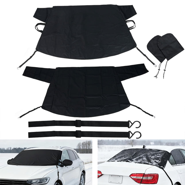 Dreamade Car Windshield Snow Cover Set, Heavy Duty 600D Oxford Fabric Front & Rear Ice Frost Protectors