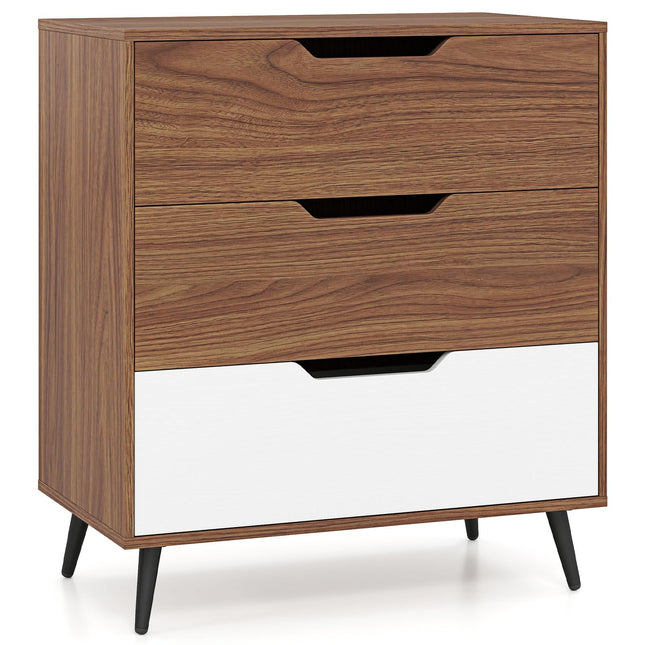 Dreamade 3-Drawer Rustic Farmhouse Wooden Storage Dresser