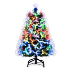 Dreamade 3 FT Pre-Lit Fiber Optic Christmas Tree with Slow-Flashing Multicolored Optical Fibers